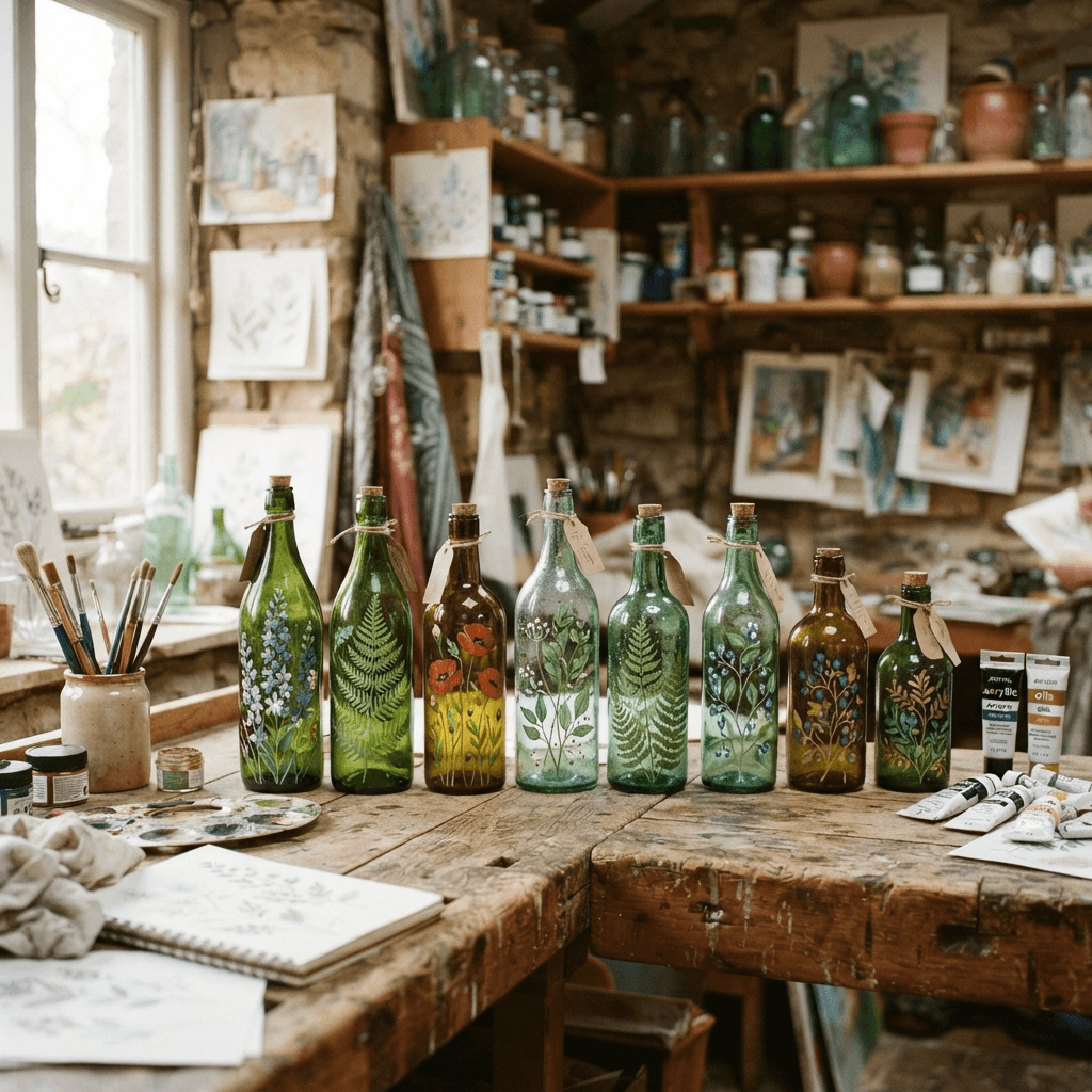 Handmade bottle art
